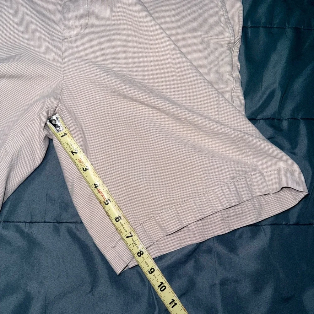 Johnston & Murphy Shorts Mens 38 Khaki Excellent Micro-Check Cotton